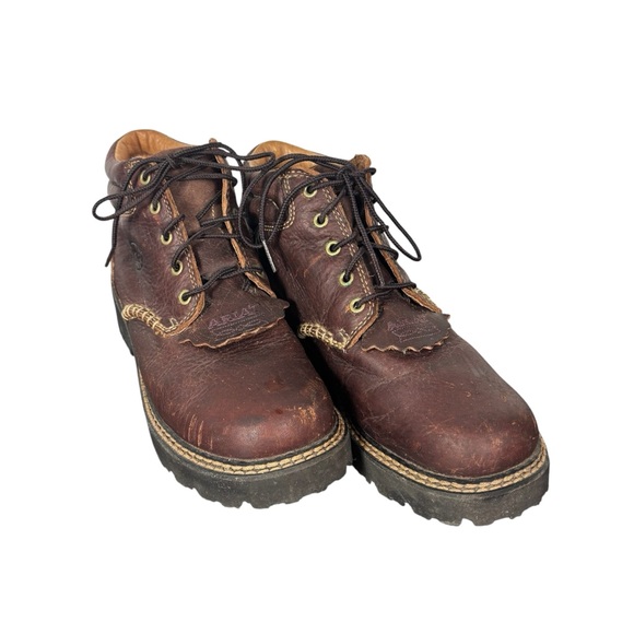 Ariat 4LR Brown Leather Work Casual Lace Boots Women's Size 7B - Picture 1 of 8